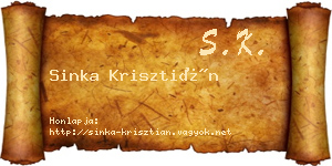 Sinka Krisztián névjegykártya